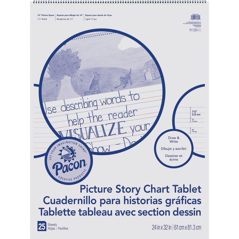PaconÂ® PACMMK07430 Chart Tablet, Picture Story, 24" x 32", White, 25 Sheets - Image 2